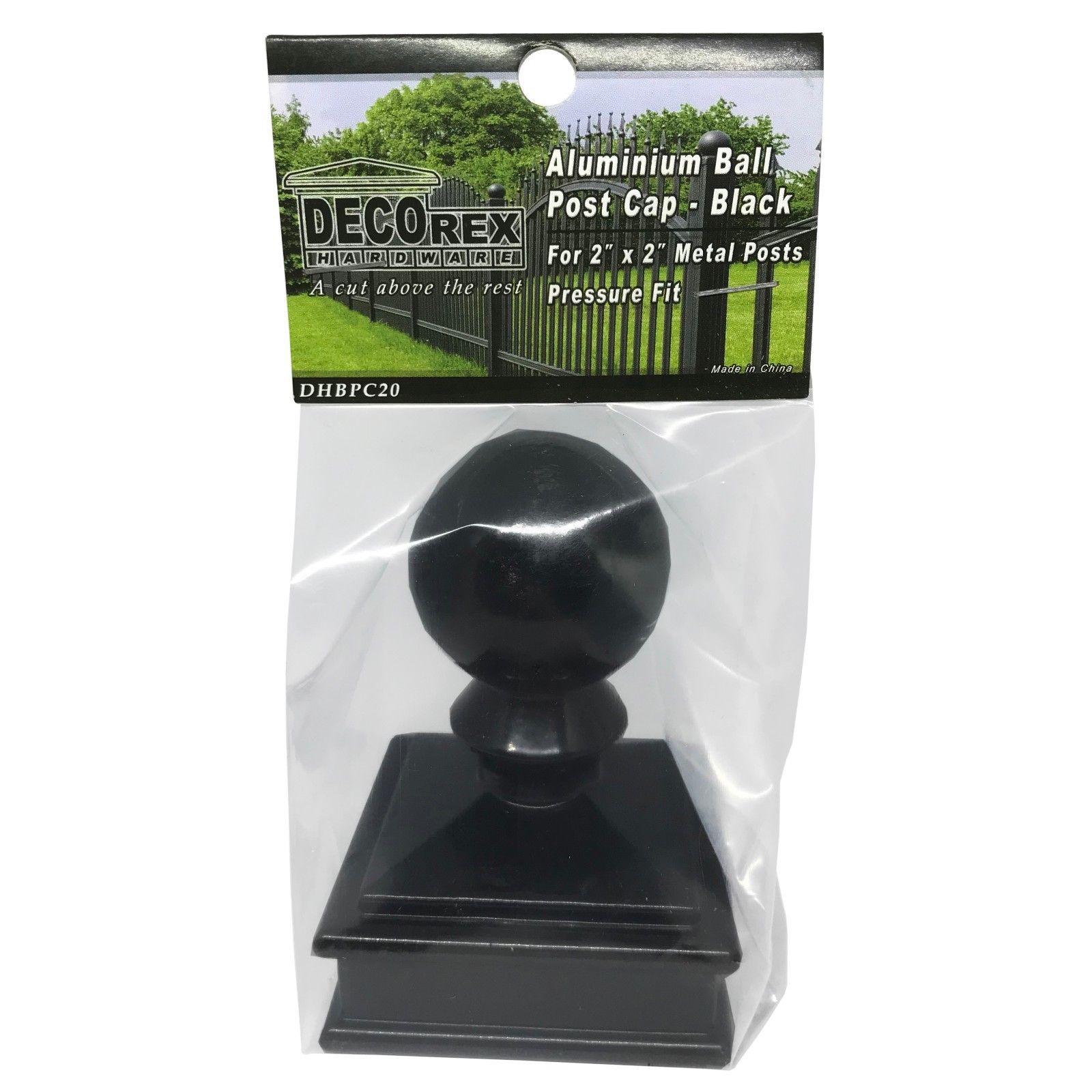 Tappo A Sfera Per Pali In Metallo 2.5x2.5 Pollici – Decorex Hardware Alluminio Nero, Codice DHBPC25